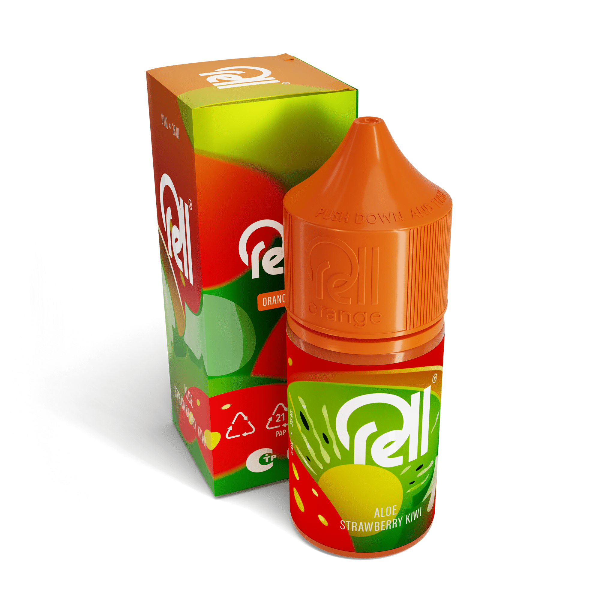 Жидкость Rell Orange Salt - Aloe Strawberry Kiwi 28 мл 0 мг