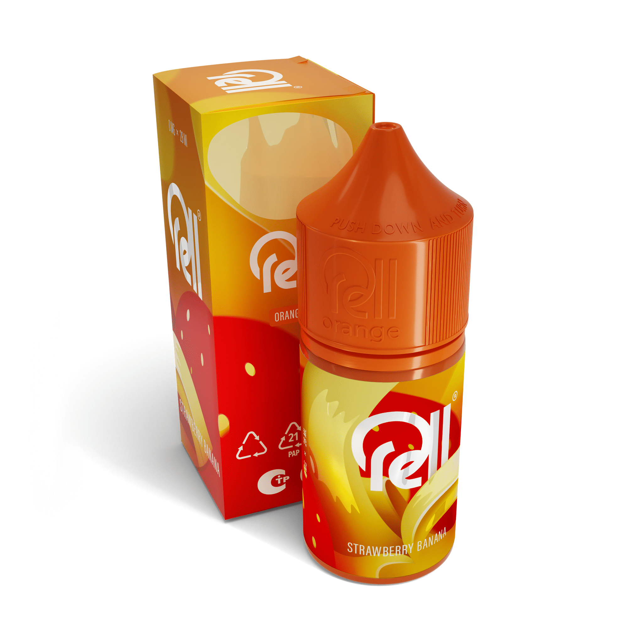 Жидкость Rell Orange Salt - Strawberry Banana 28 мл 0 мг