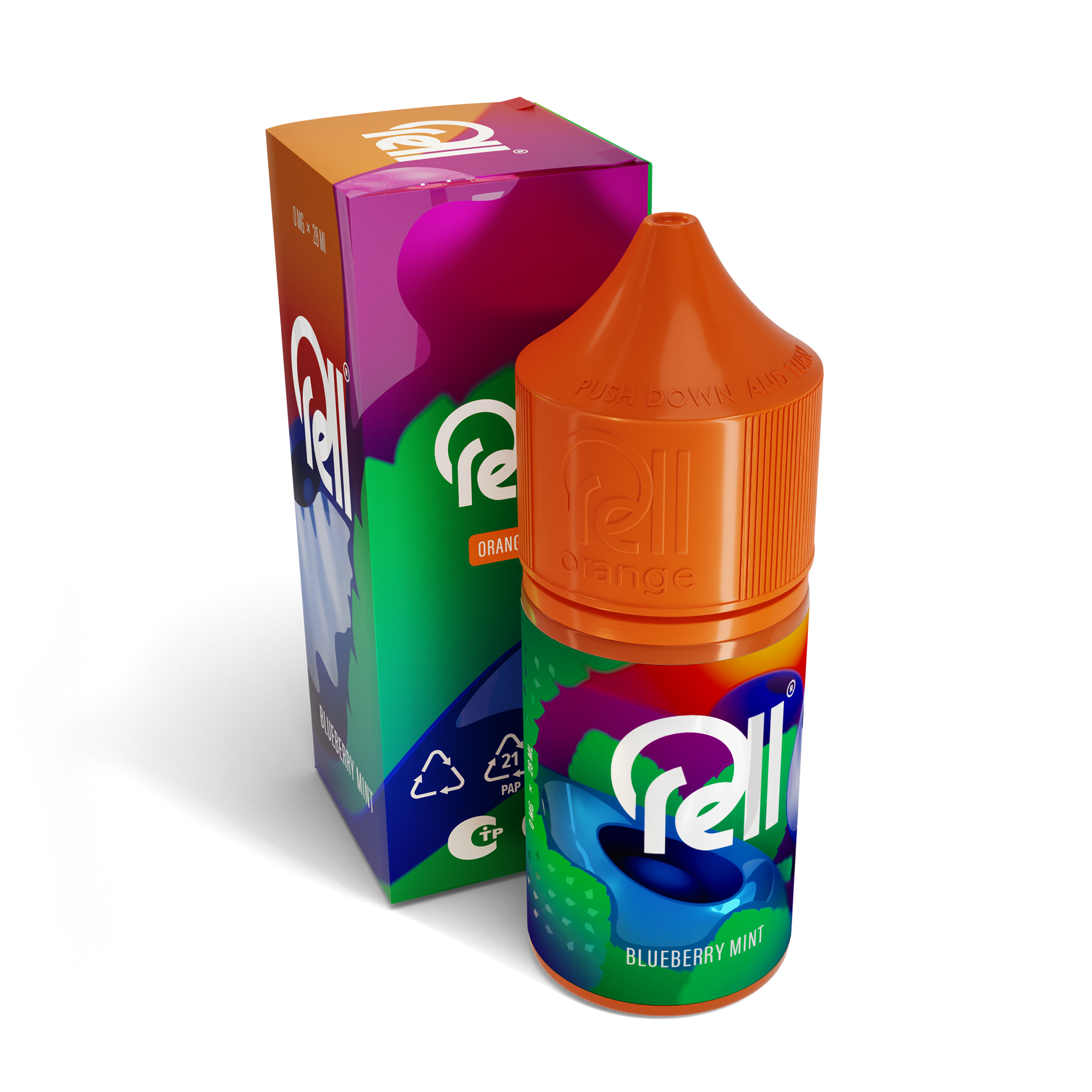 Жидкость Rell Orange Salt - Blueberry Mint 28 мл 0 мг