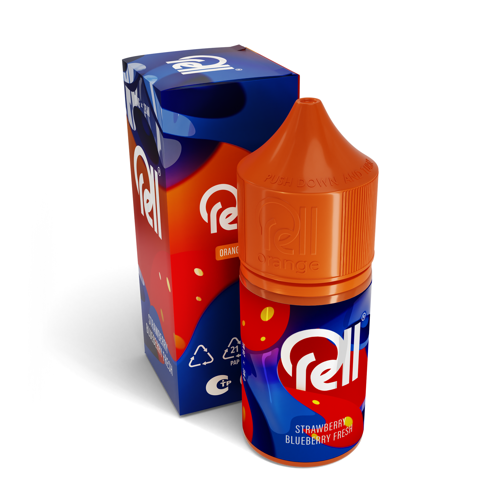 Жидкость Rell Orange Salt - Strawberry Blueberry Fresh 28 мл 0 мг