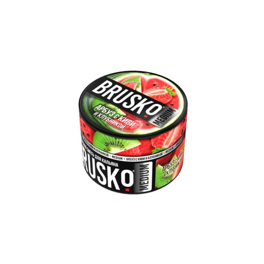 Бестабачная смесь для кальяна BRUSKO, 50 г, Арбуз с киви и клубникой, Medium, Medium