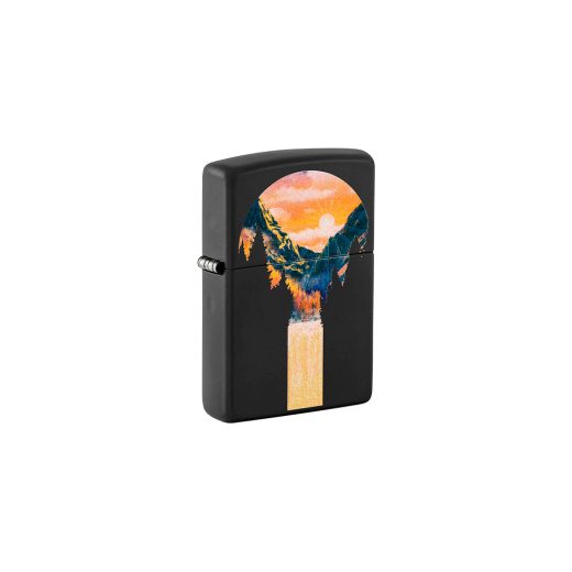 Зажигалка ZIPPO Mountain Waterfall с покрытием Black Light