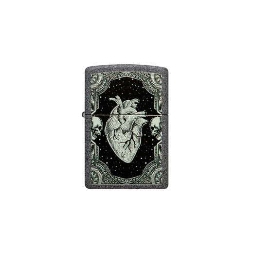 Зажигалка ZIPPO Heart Design с покрытием Iron Stone