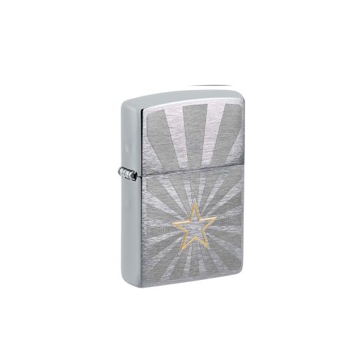 Зажигалка ZIPPO Star Design с покрытием Brushed Chrome