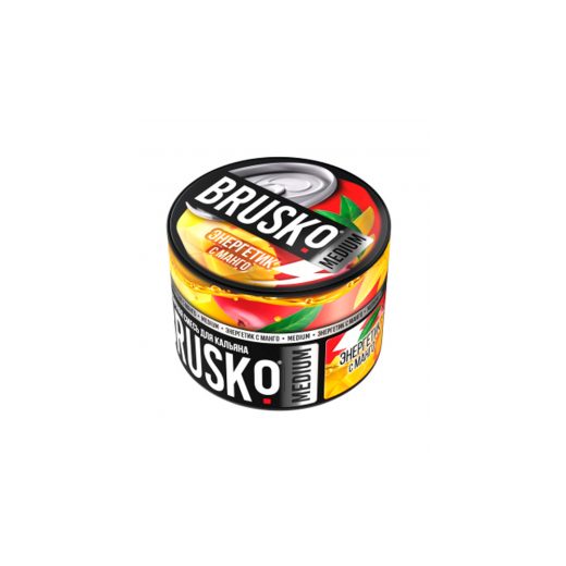 Бестабачная смесь для кальяна BRUSKO, 50 г, Энергетик с манго, Medium (М)