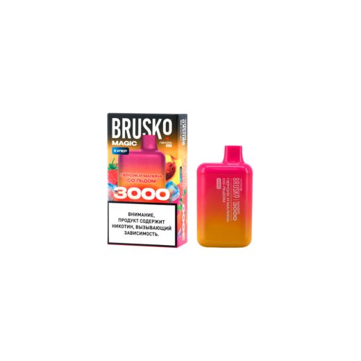 BRUSKO MAGIC 3000 с ароматом персика и малины со льдом, кулер